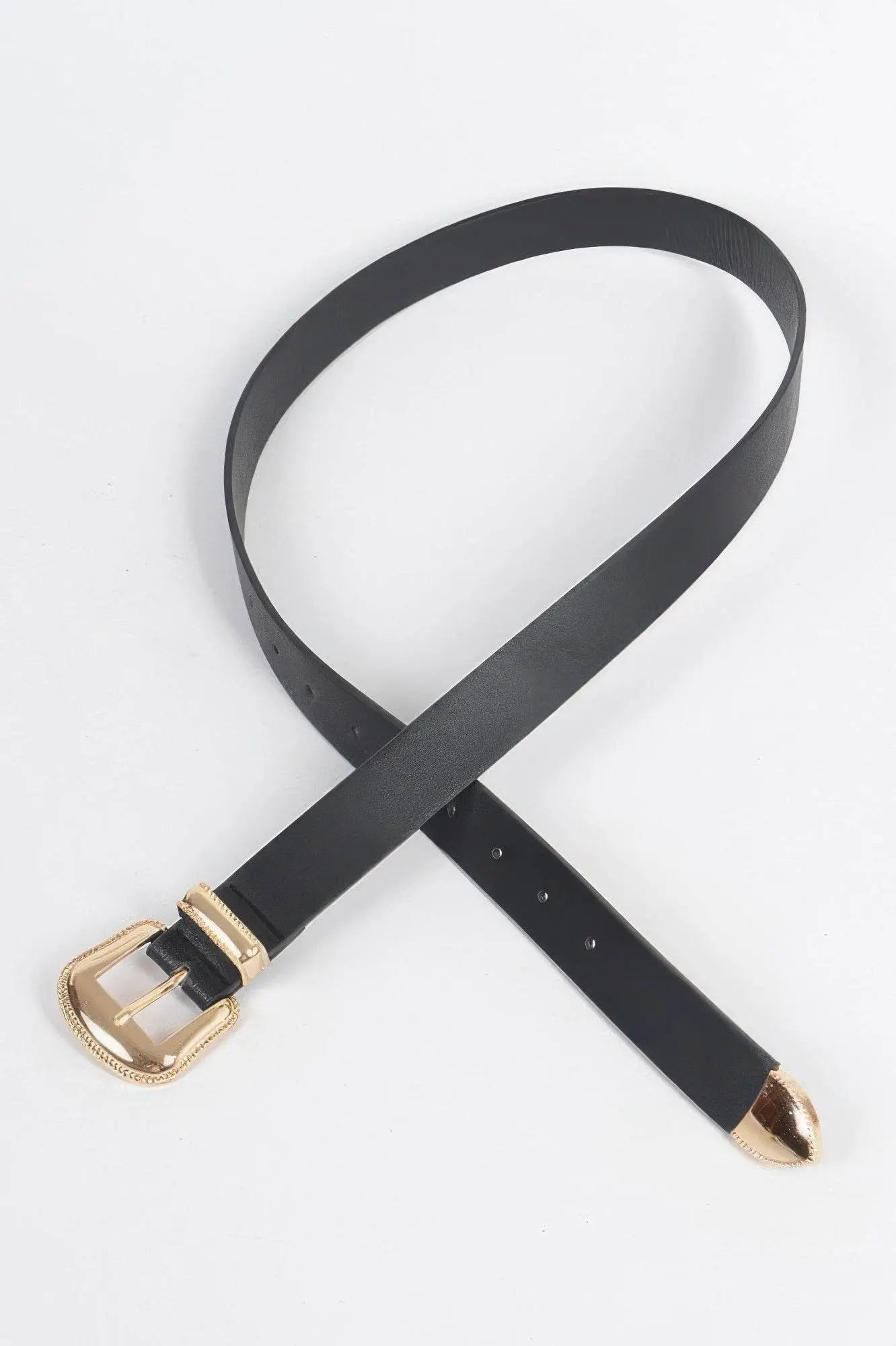 Vintage Style Metal Faux Leather Belt - IVORYNN
