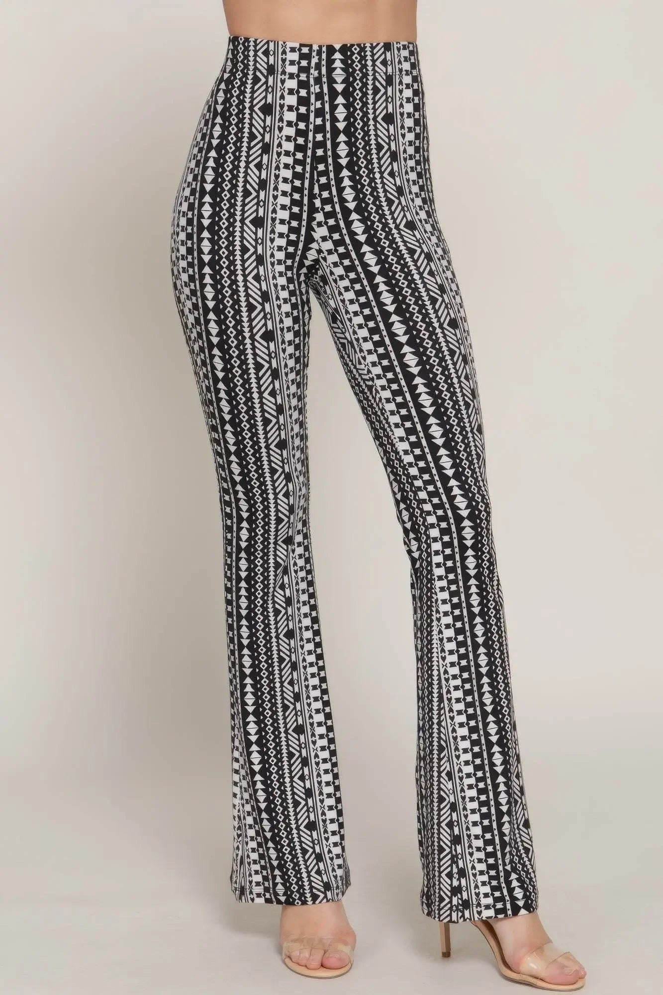 Waist Elastic Slim Flare Black Pants - IVORYNN