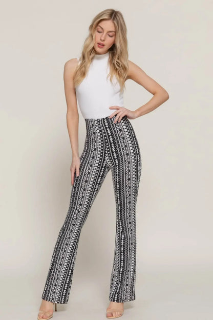 Waist Elastic Slim Flare Black Pants - IVORYNN