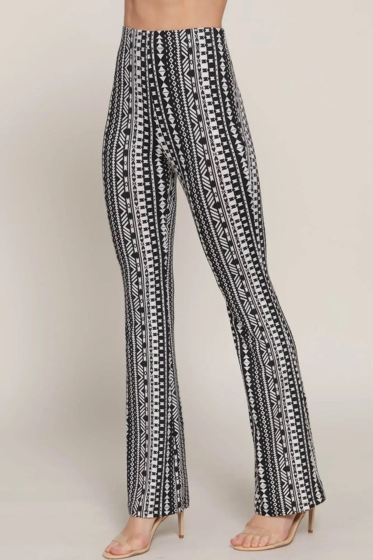 Waist Elastic Slim Flare Black Pants - IVORYNN