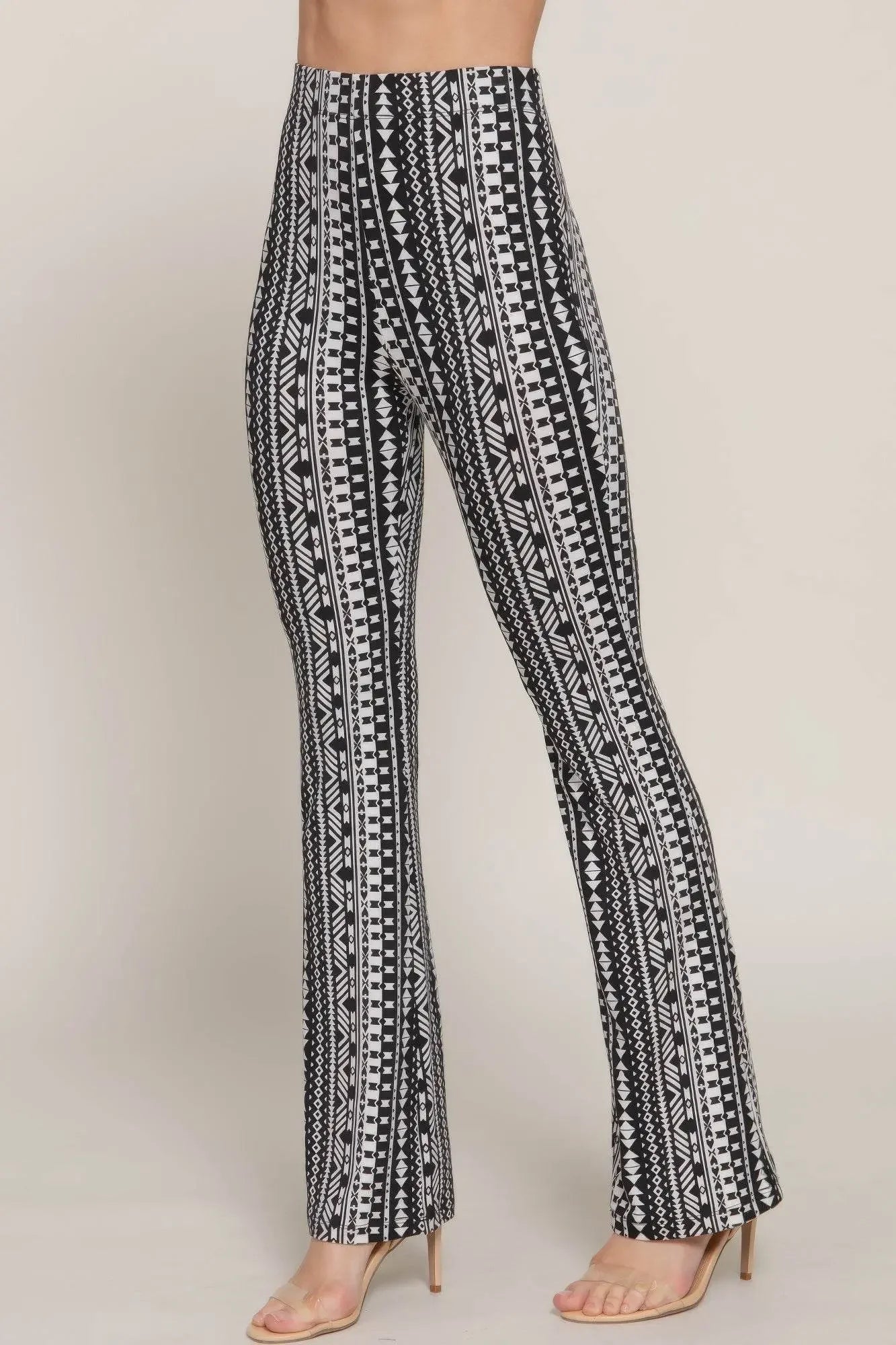 Waist Elastic Slim Flare Black Pants - IVORYNN