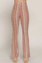 Waist Elastic Slim Flare Pink Pants - IVORYNN