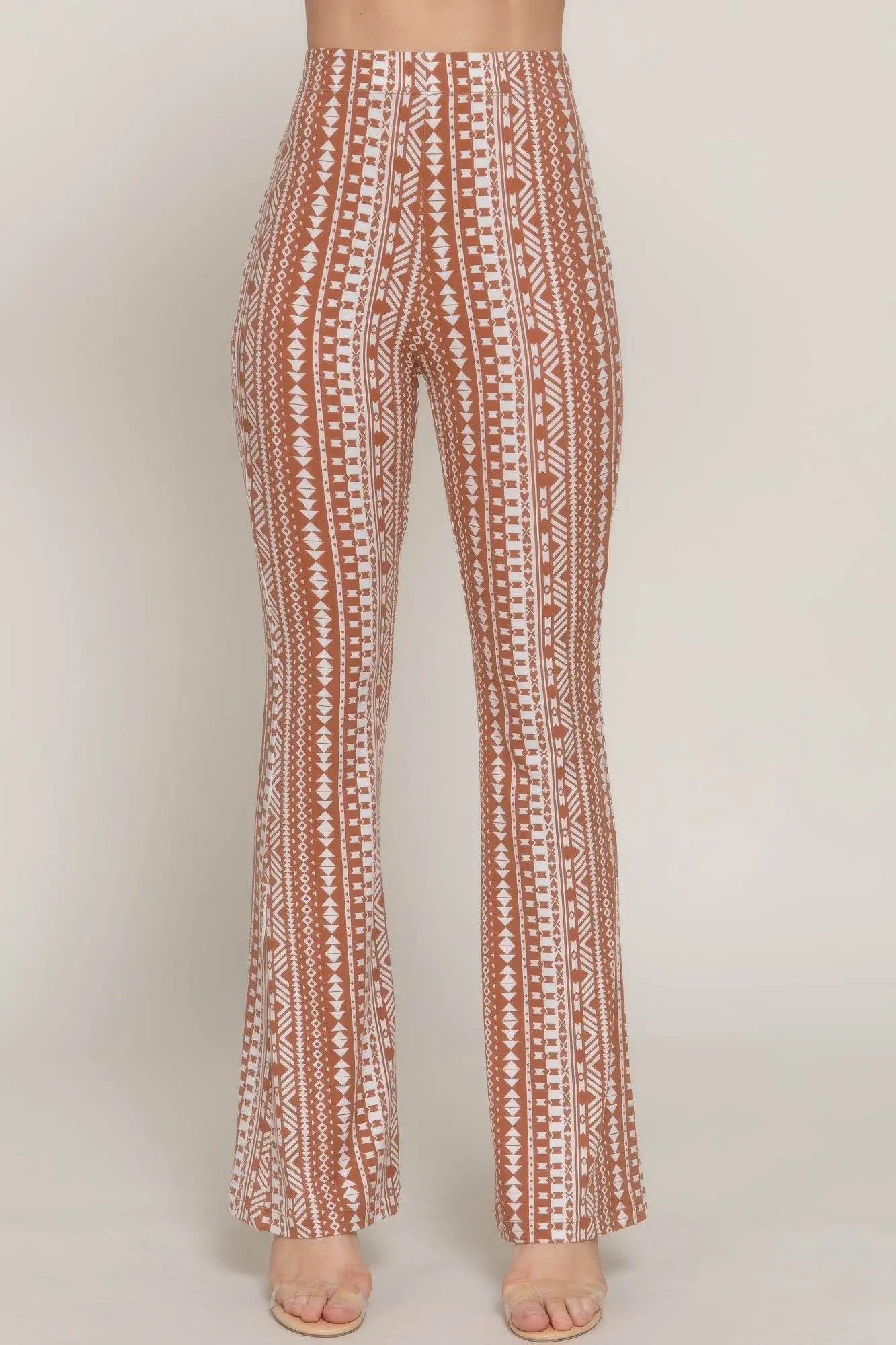 Waist Elastic Slim Flare Pink Pants - IVORYNN