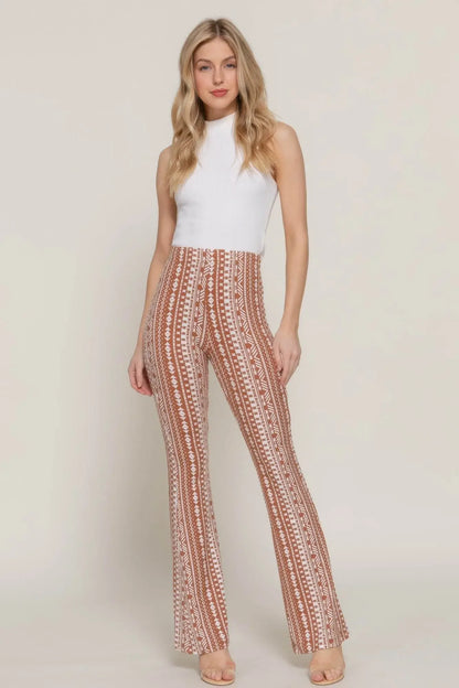 Waist Elastic Slim Flare Pink Pants - IVORYNN