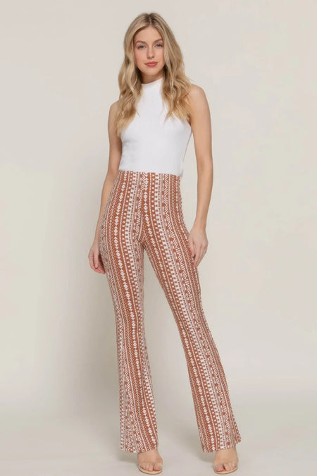 Waist Elastic Slim Flare Pink Pants - IVORYNN