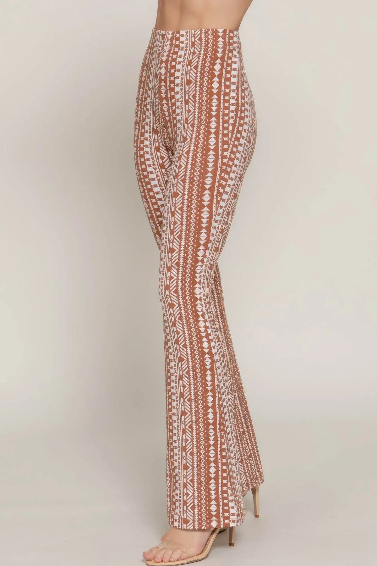 Waist Elastic Slim Flare Pink Pants - IVORYNN