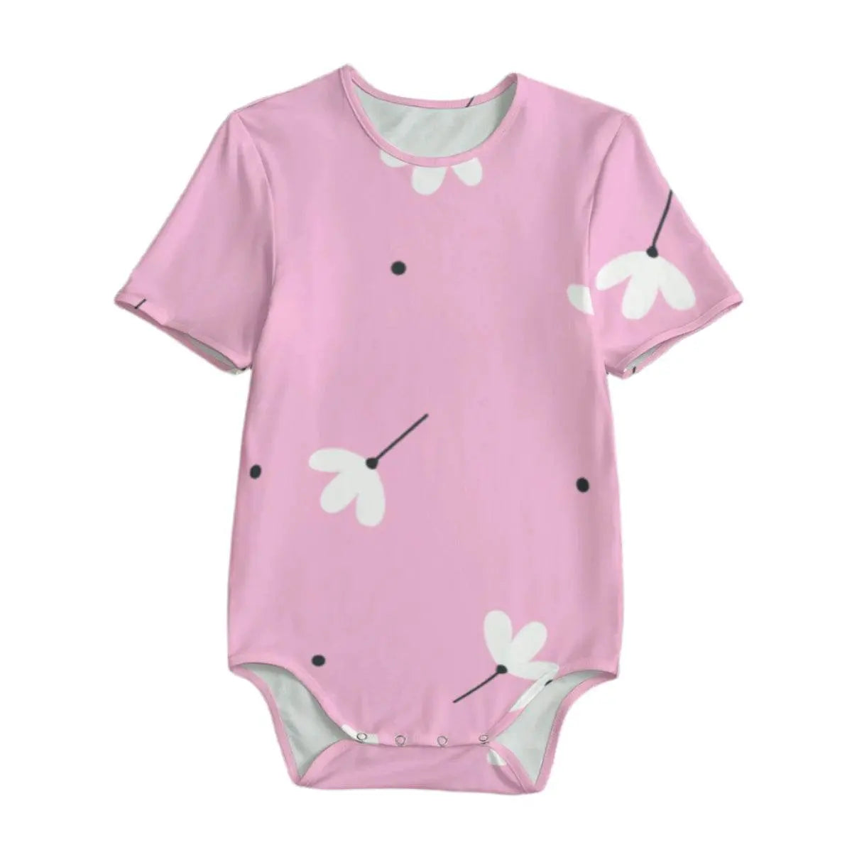 White Jasmin Flower Pink Baby Bodysuits - IVORYNN