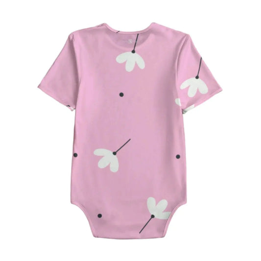 White Jasmin Flower Pink Baby Bodysuits