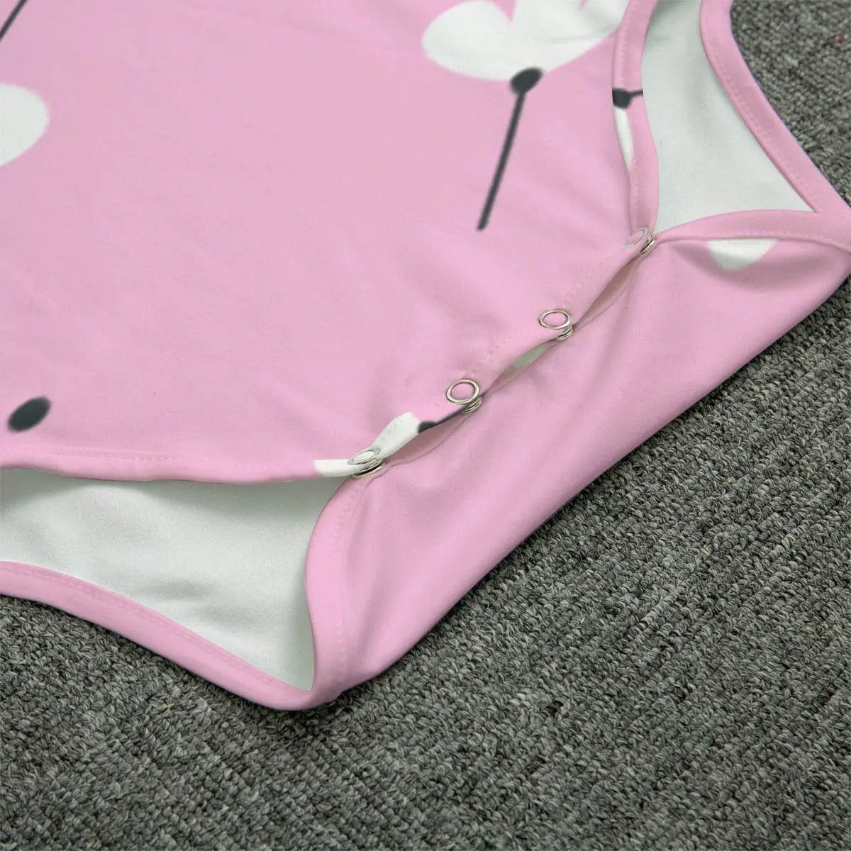 White Jasmin Flower Pink Baby Bodysuits - IVORYNN