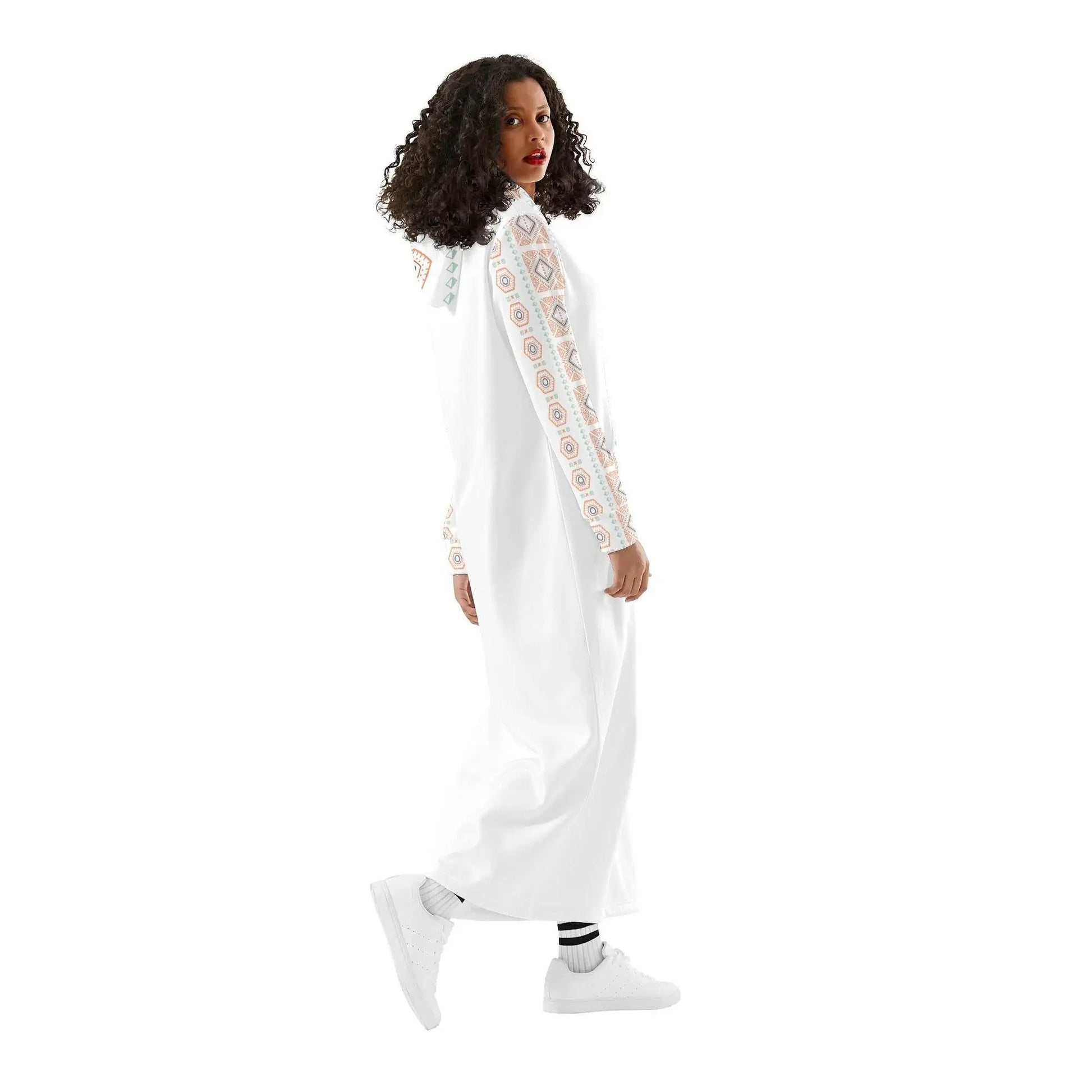 White Light Casual Long Hoodie Dress - IVORYNN