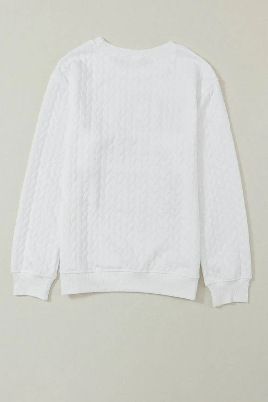 White Merry and Bright Quilted Sweatshirt - IVORYNN