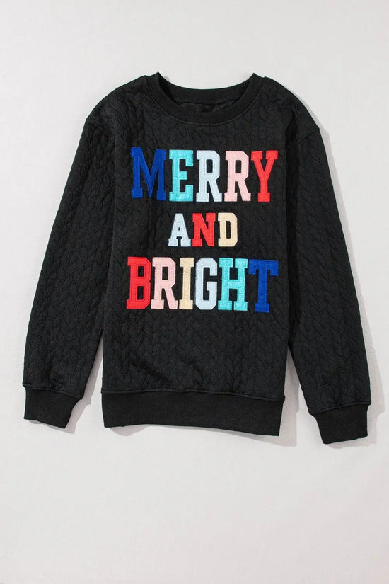 White Merry and Bright Quilted Sweatshirt - IVORYNN