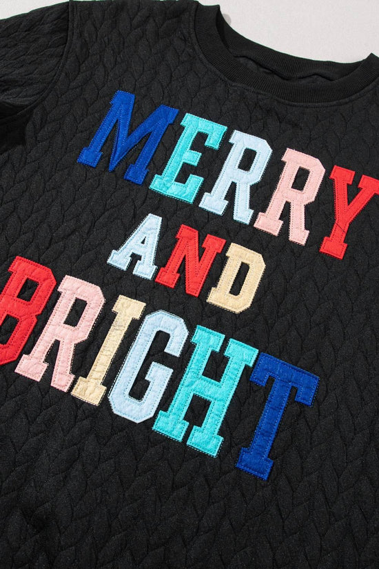 White Merry and Bright Quilted Sweatshirt - IVORYNN