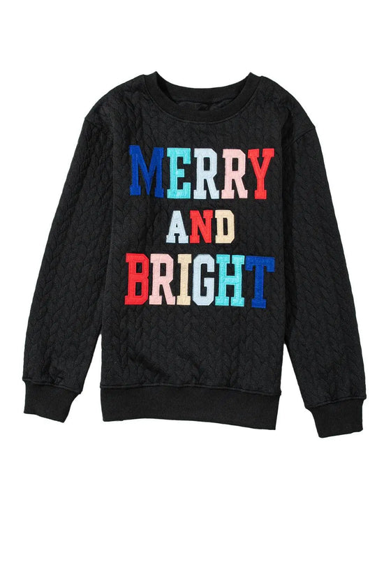 White Merry and Bright Quilted Sweatshirt - IVORYNN