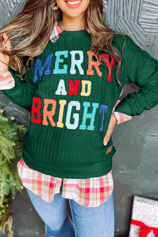 White Merry and Bright Quilted Sweatshirt - IVORYNN