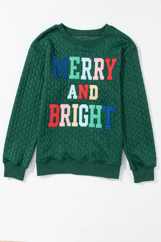 White Merry and Bright Quilted Sweatshirt - IVORYNN