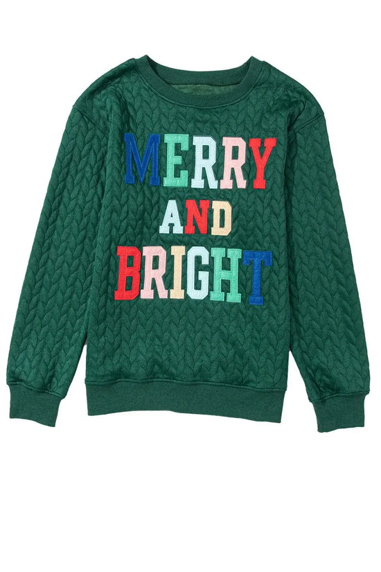 White Merry and Bright Quilted Sweatshirt - IVORYNN