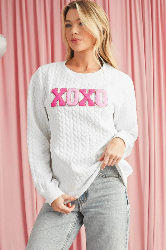 White Merry and Bright Quilted Sweatshirt - IVORYNN