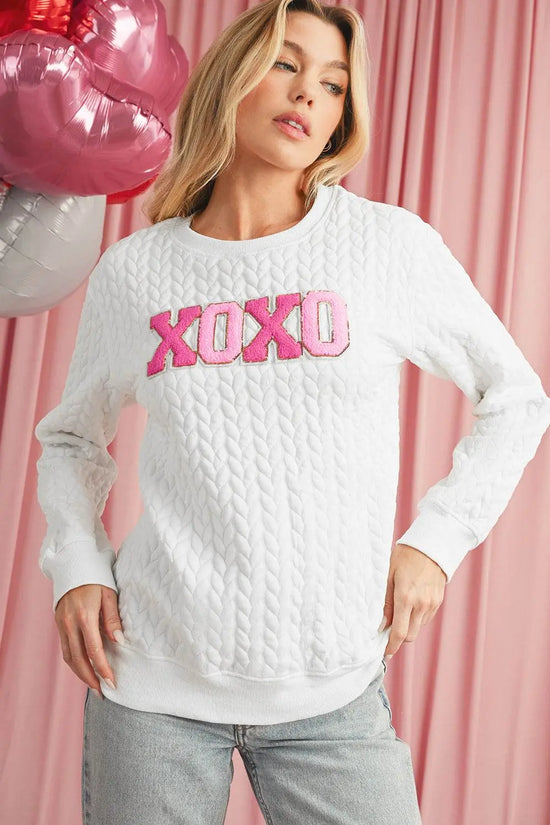 White Merry and Bright Quilted Sweatshirt - IVORYNN