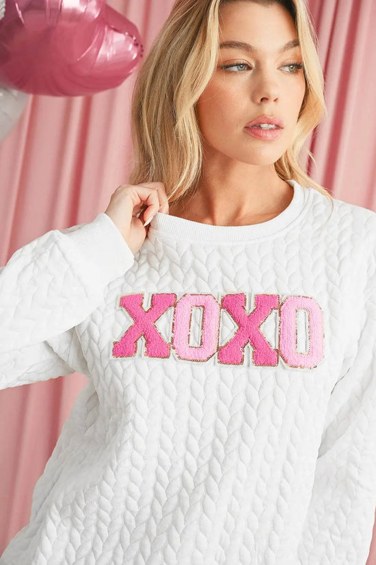 White Merry and Bright Quilted Sweatshirt - IVORYNN