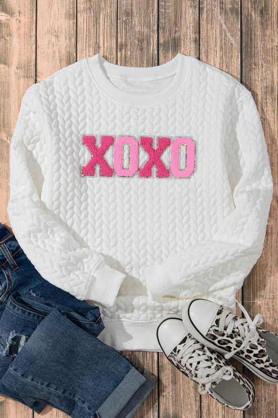 White Merry and Bright Quilted Sweatshirt - IVORYNN