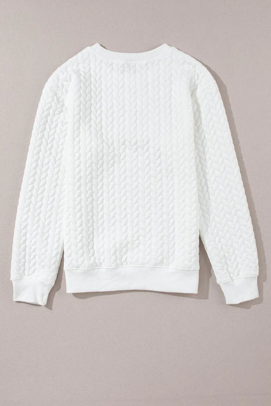 White Merry and Bright Quilted Sweatshirt - IVORYNN