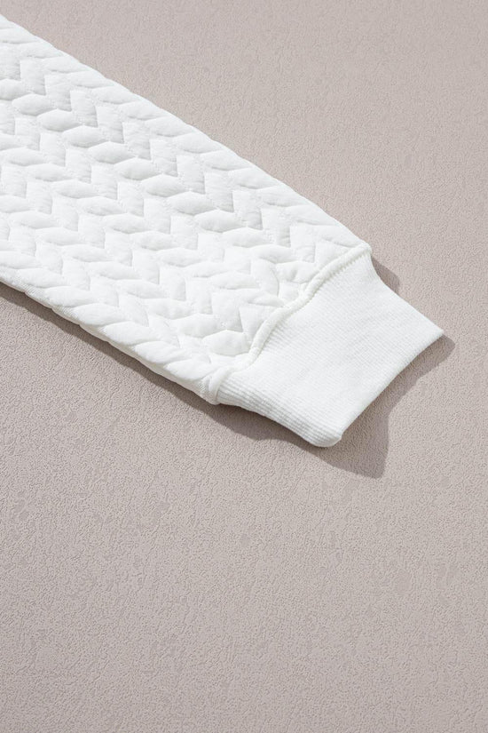 White Merry and Bright Quilted Sweatshirt - IVORYNN