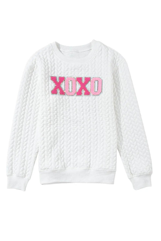 White Merry and Bright Quilted Sweatshirt - IVORYNN