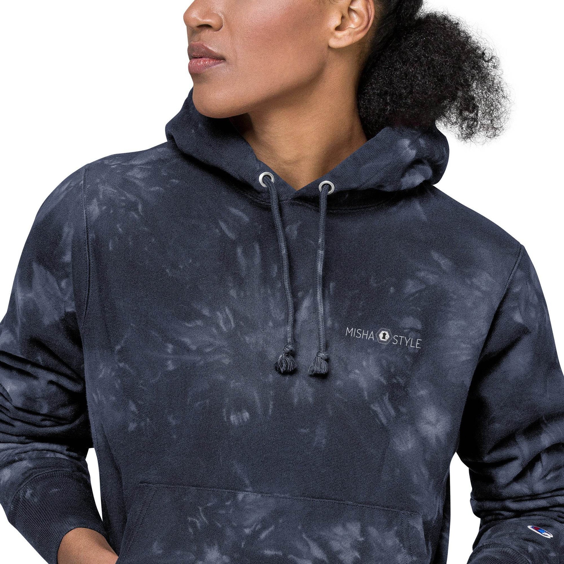 Women Champion tie-dye Navy hoodie - IVORYNN