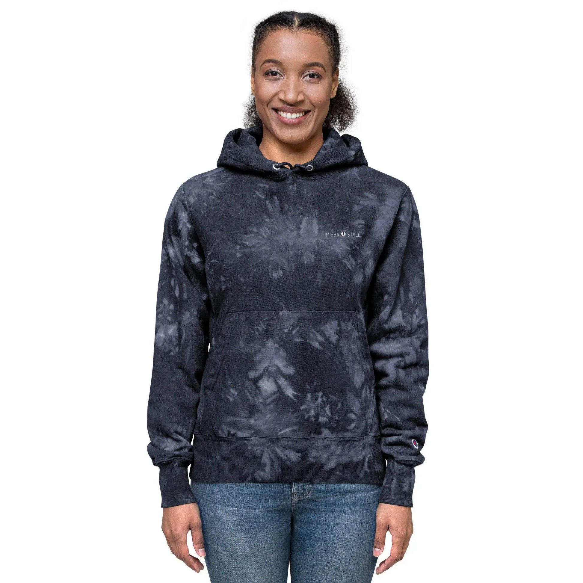 Women Champion tie-dye Navy hoodie - IVORYNN