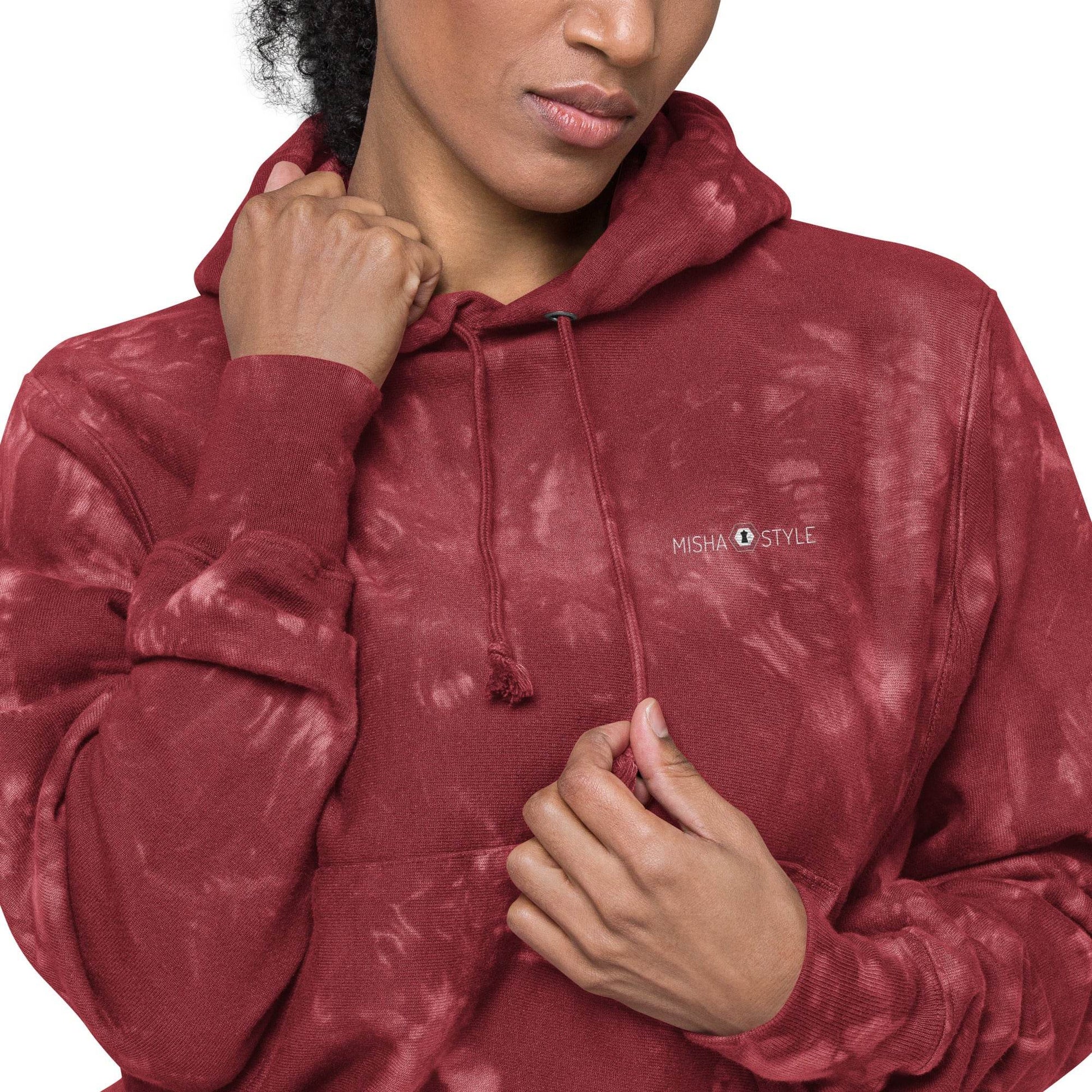 Women Champion tie-dye Red hoodie - IVORYNN