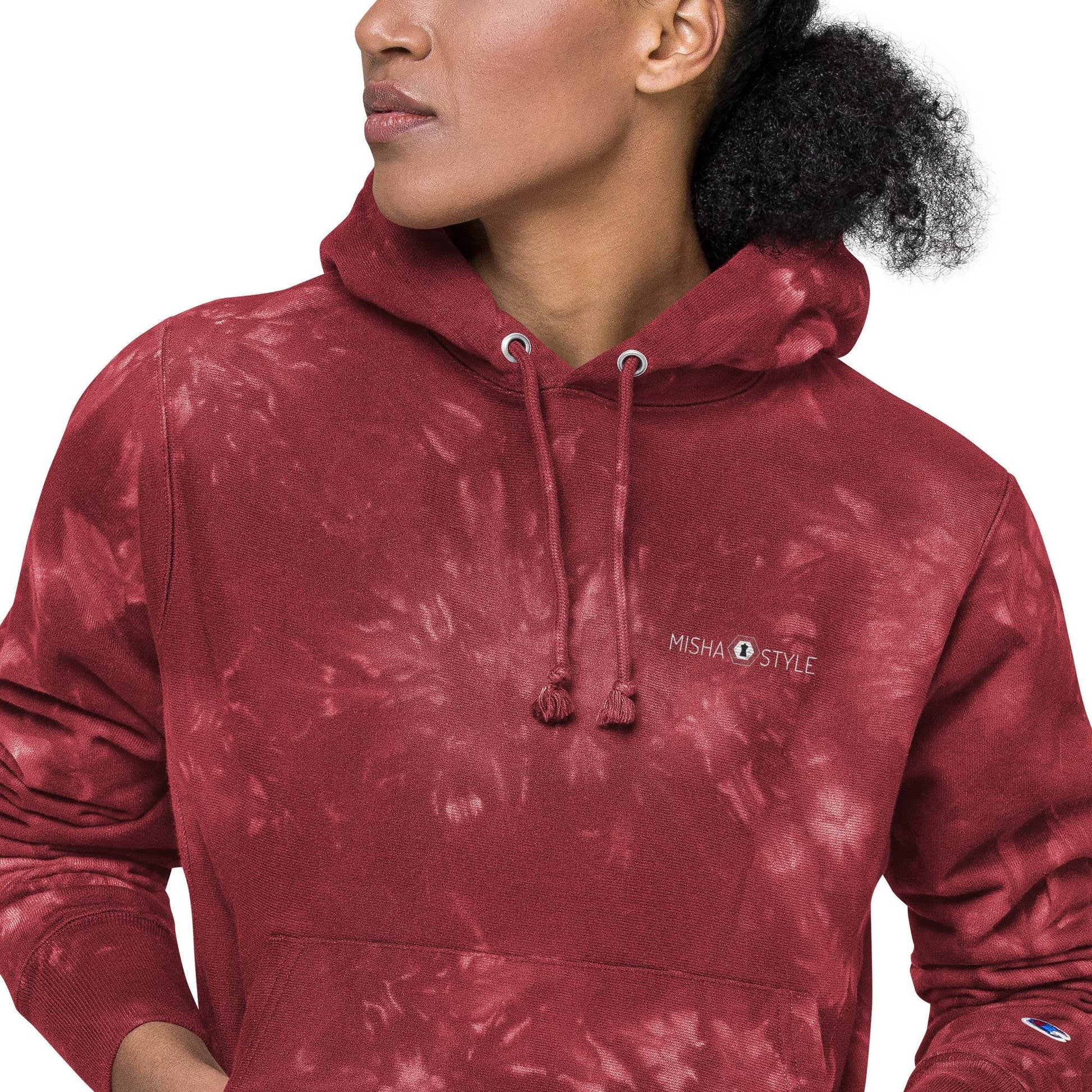 Women Champion tie-dye Red hoodie - IVORYNN