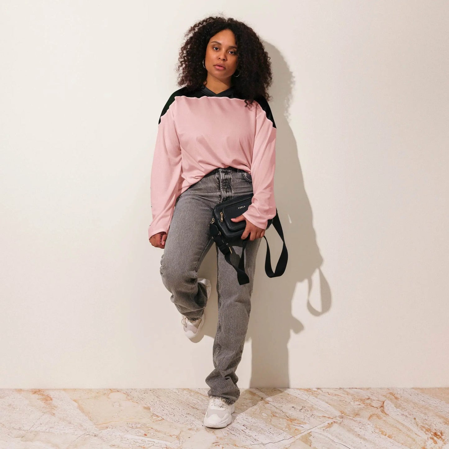 Women Recycled hockey fan jersey - Pink - IVORYNN