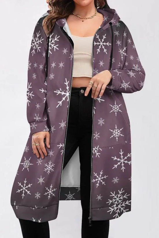 Women's Warm Snow long Hoodie - French Lilac - IVORYNN