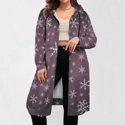 Women's Warm Snow long Hoodie - French Lilac - IVORYNN