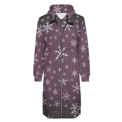 Women's Warm Snow long Hoodie - French Lilac - IVORYNN