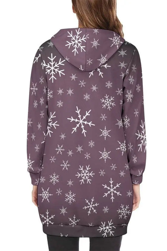 Women's Warm Snow long Hoodie - French Lilac - IVORYNN