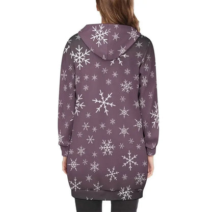 Women's Warm Snow long Hoodie - French Lilac - IVORYNN