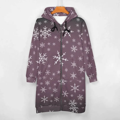 Women's Warm Snow long Hoodie - French Lilac - IVORYNN