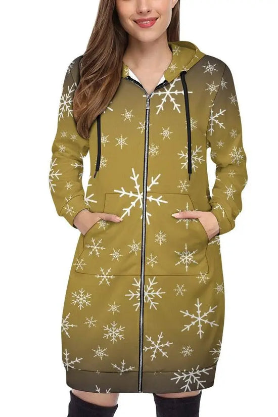Women's Warm Snow long Hoodie - Lime - IVORYNN