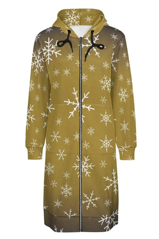 Women's Warm Snow long Hoodie - Lime - IVORYNN