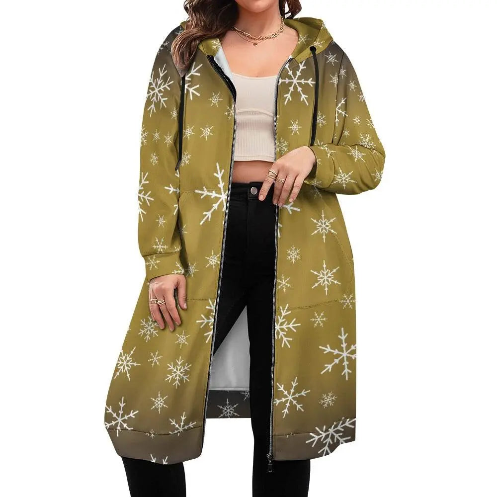 Women's Warm Snow long Hoodie - Lime - IVORYNN