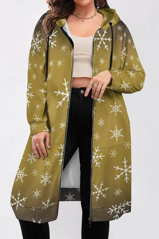 Women's Warm Snow long Hoodie - Lime - IVORYNN