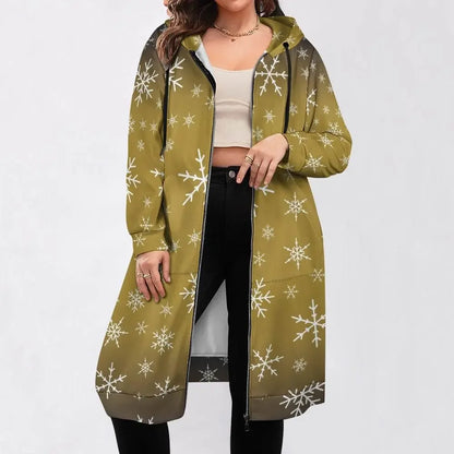 Women's Warm Snow long Hoodie - Lime - IVORYNN