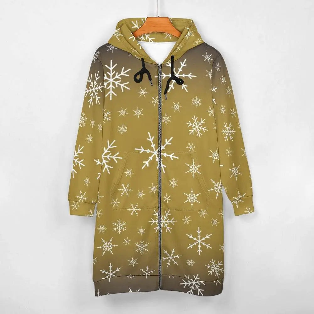 Women's Warm Snow long Hoodie - Lime - IVORYNN