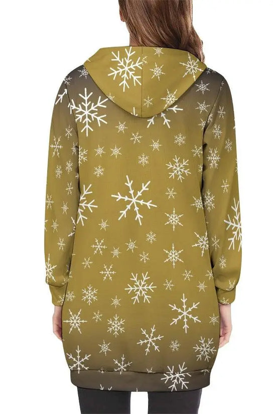 Women's Warm Snow long Hoodie - Lime - IVORYNN