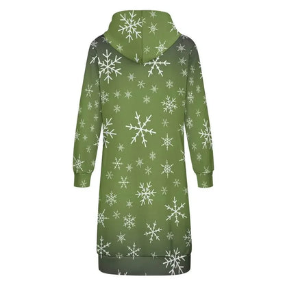 Women's Warm Snow long Hoodie - OliveDrab - IVORYNN