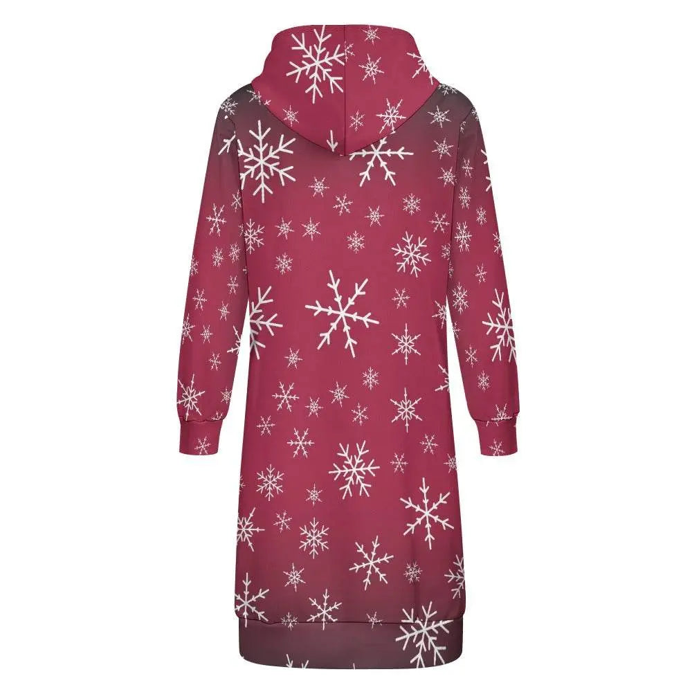 Women's Warm Snow long Hoodie - Rose - IVORYNN