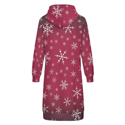 Women's Warm Snow long Hoodie - Rose - IVORYNN