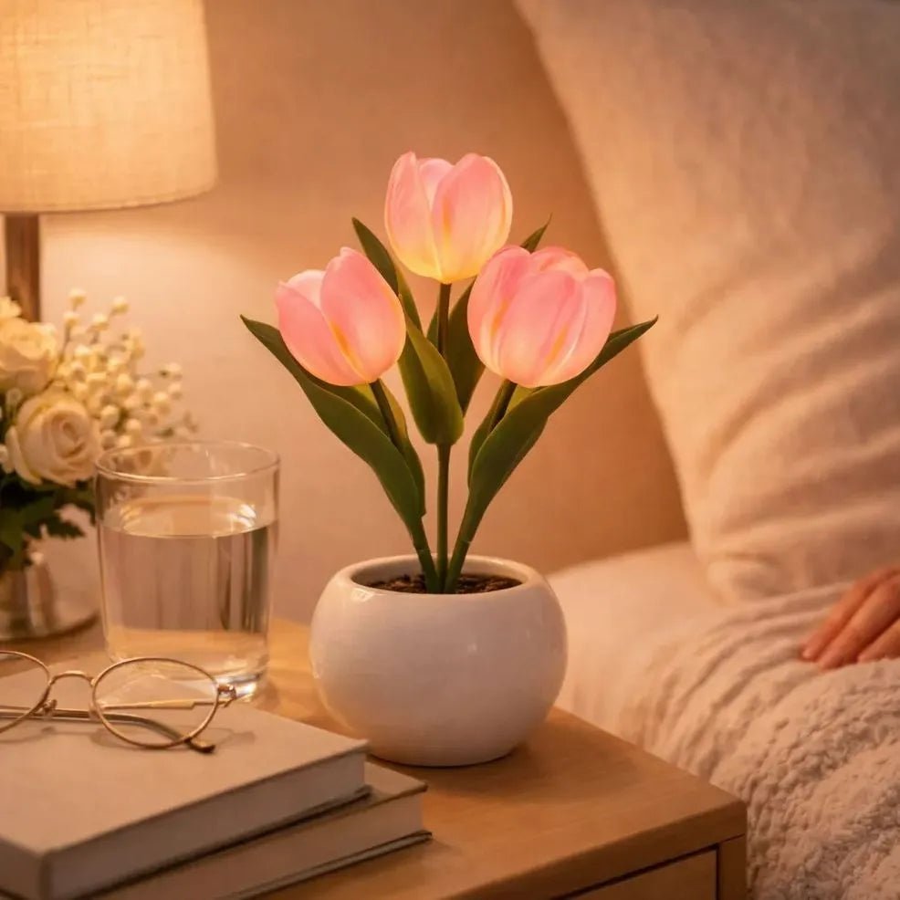 Romantic Tulip Flower LED Night Light Dimmable